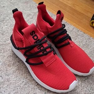 Like New adidas Red Mesh Sneakers with Black Laces and White Sole